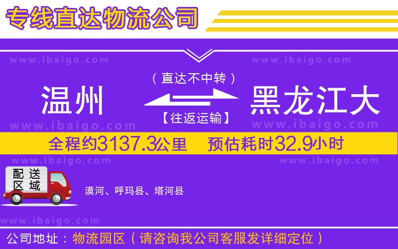 溫州到黑龍江大興安嶺地區物流專線 溫州到黑龍江大興安嶺地區物流專線