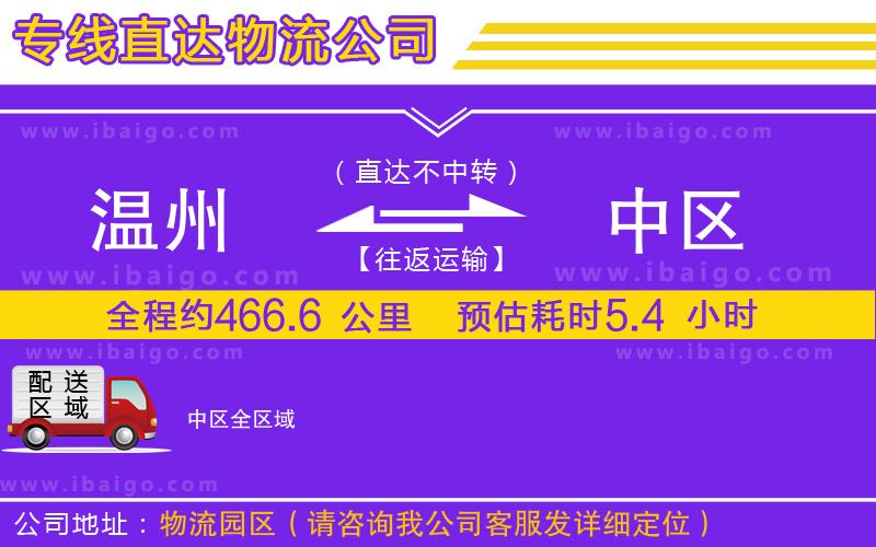 溫州到中區貨運公司