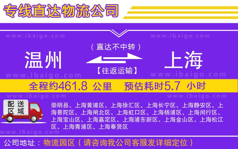 溫州到上海物流 溫州到上海物流